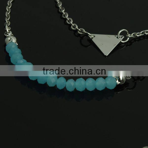 blue crystal intimate fashion teen necklace jewelry, teenage fashion jewelry