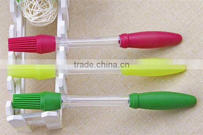 Hot selling household BBQ silicone basting brush, food safe stainless silicone oil brush, Customized silicone basting brush