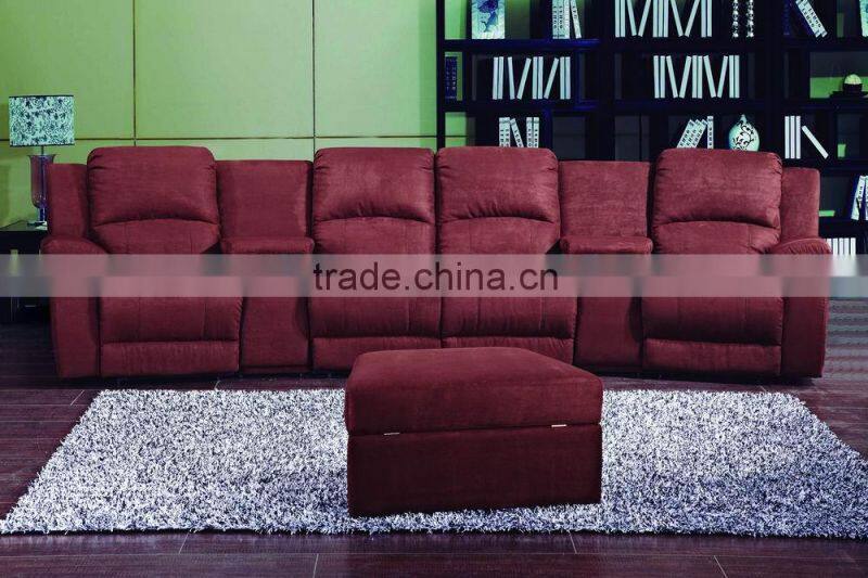 newest classic design fabric recliner sofa cup holders