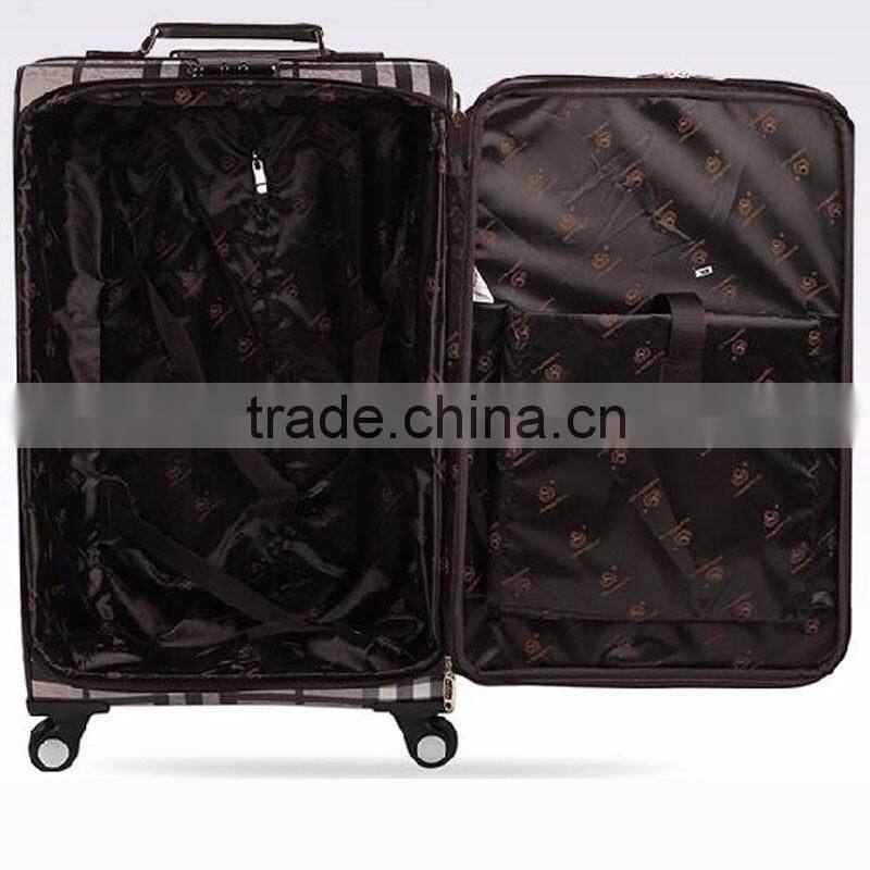 Factory Wholesale PVC Shell 360 degree Spinner Wheels Soft Trolley Luggage