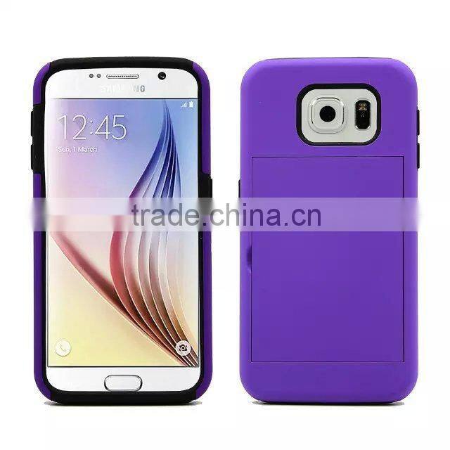 Creative Design mobile phone case with Card Box For Samsung S6,Hard armor Cover For Samsung S6