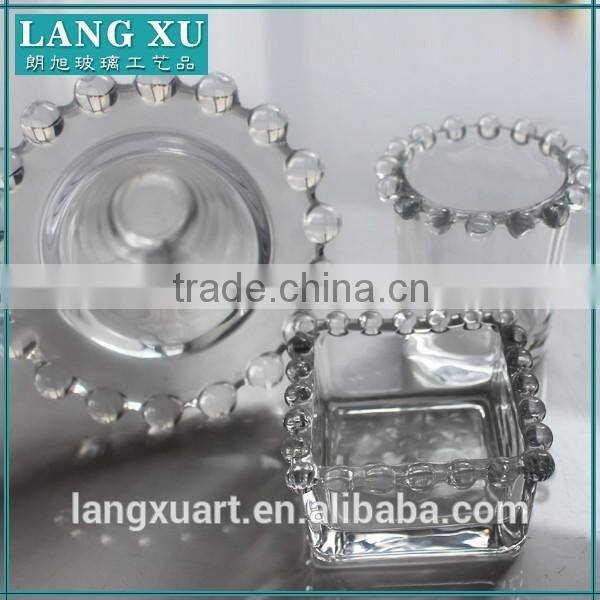 LX-Z078 Hand pressed crystal clear dewdrop glass votives candle holder
