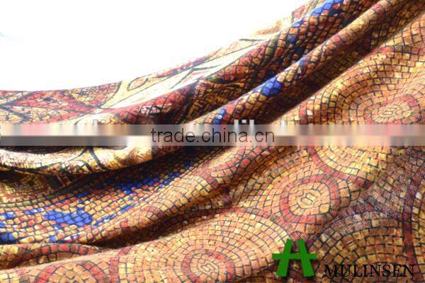 Shaoxing poly spun stretch OE printed plain polyester fabric
