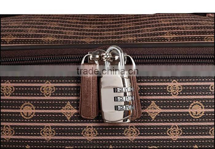 New designed PU travel luggage bag with printing
