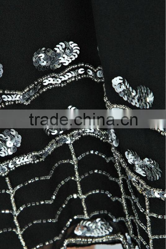 Beaded Scalloped Hem Long Office Skirts