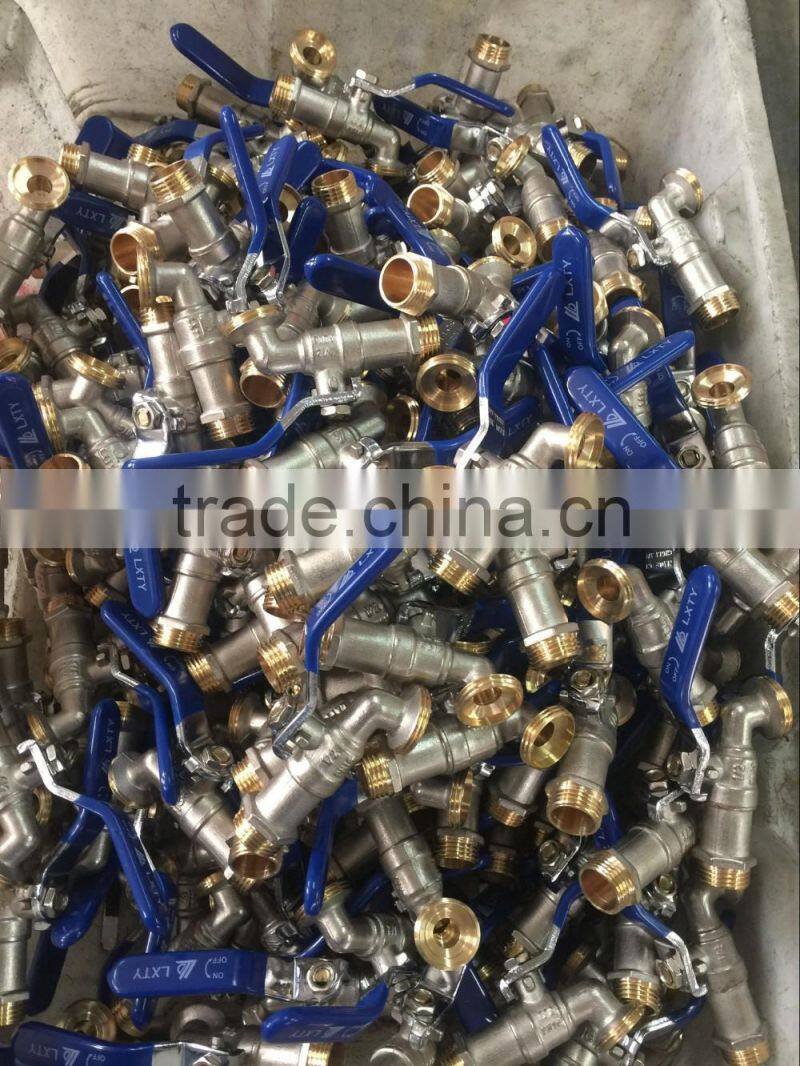 Forged brass ball bibcock with steel handle, washing tap, brass bibcock