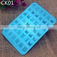 2016 Factory outlets Nail Art Stamping Plates DIY NEW Stainless Steel Handle Flower Stencils Templates for Nails Polish