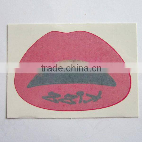 Custom silver bling glitter lip temporary tattoo sticker art tattoo sticker factory