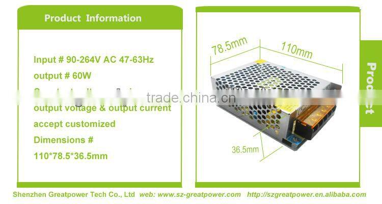 1 year warranty regulated 220v to 12v 2A power supply switching power