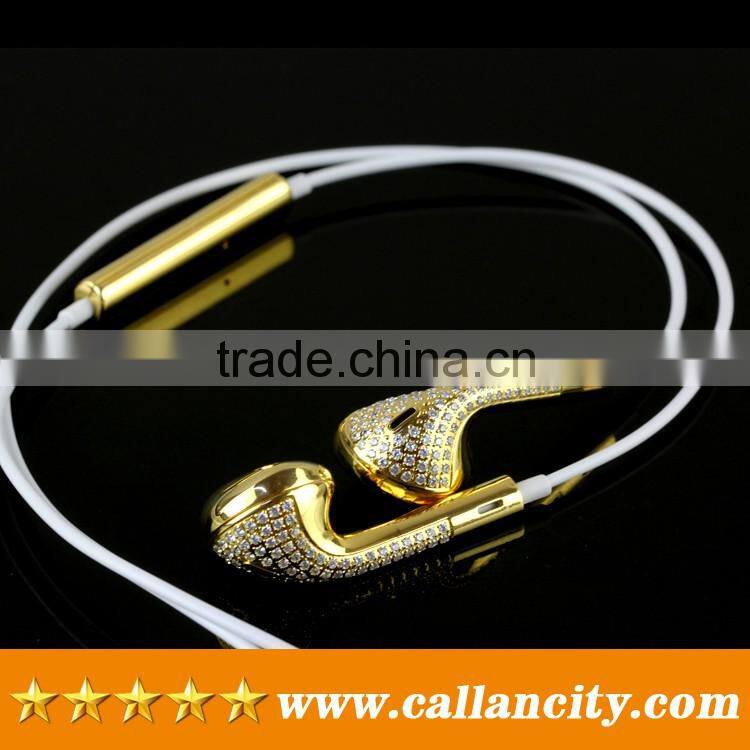 Best earphone company provide gold diamond tears headphone for iphone