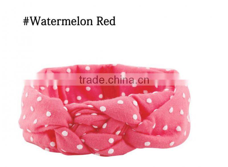 Children's hair European female baby knitting cross hair band cotton elastic headband hand knot of peace