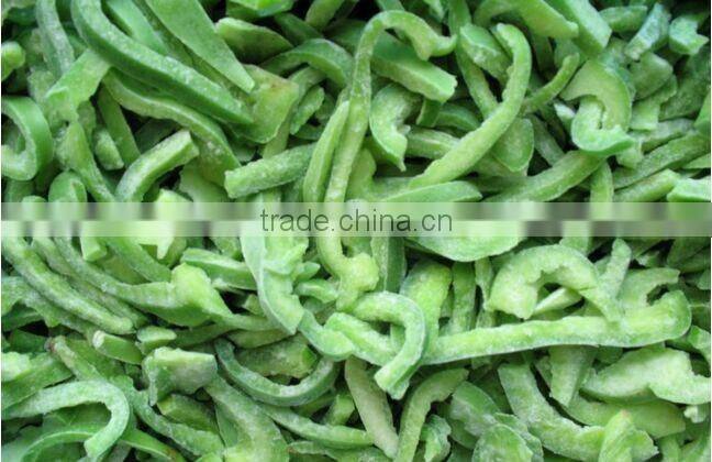 IQF frozen green pepper with dices strips cubes cups