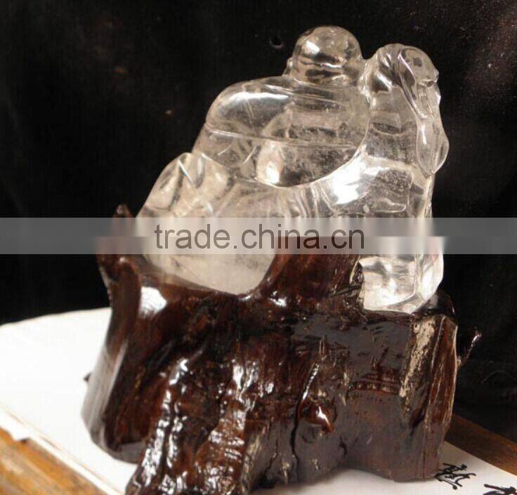 natural religious crystal carving figure of Buddha