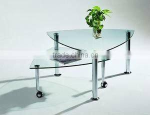 4mm fashionable polished triangle glass table top