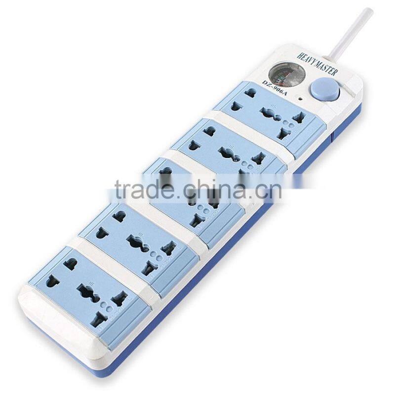 10 Way Multiple Power Extension Lead Socket With Voltmeter