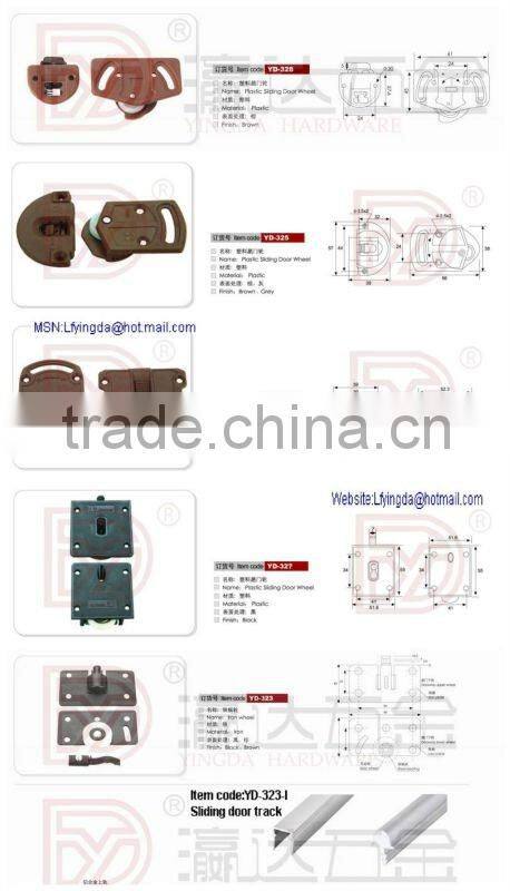 High quality Furniture sliding door fittings groove sliding door wheel and tracks rails door slot factory