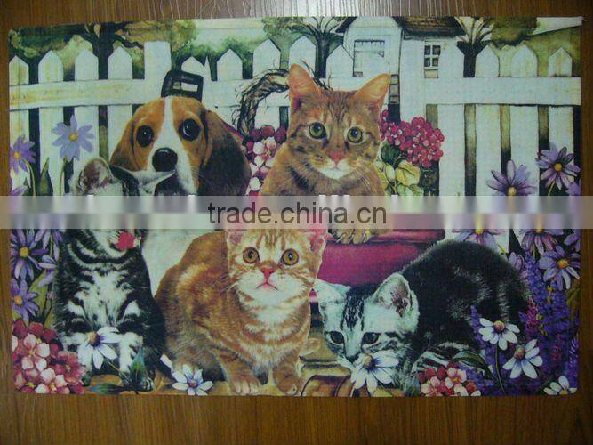realistic colorful animal design printed door mat