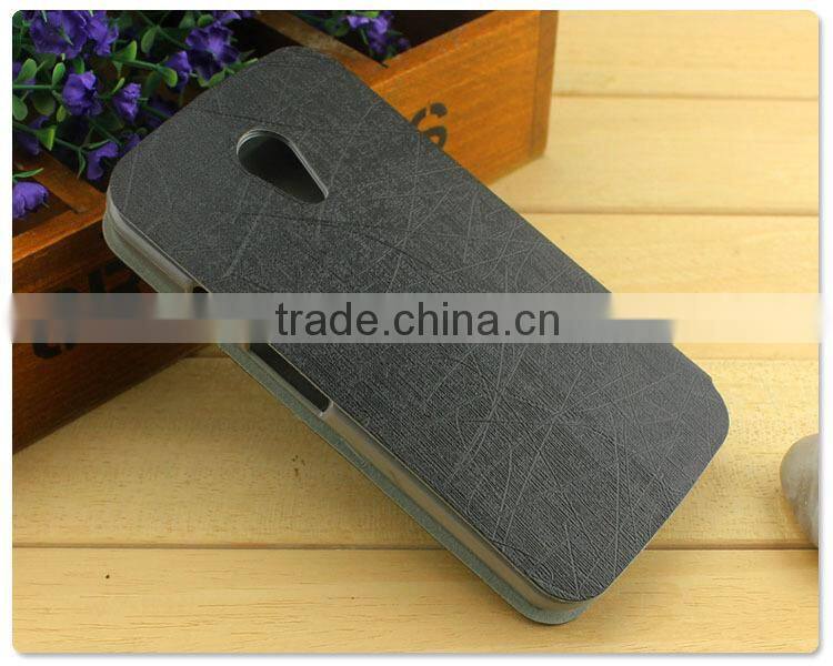 Super Quality PU Leather case cover Rain Strand sucker Flip Stand Case Cover for MOTO G3