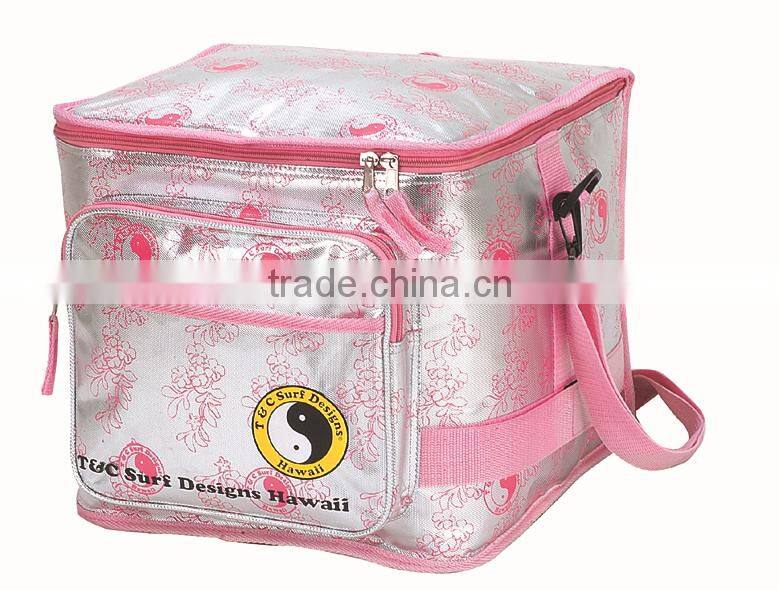 Ladies Pretty MOQ 1000 Pieces 600D Insulated 24 Can Cooler Bag