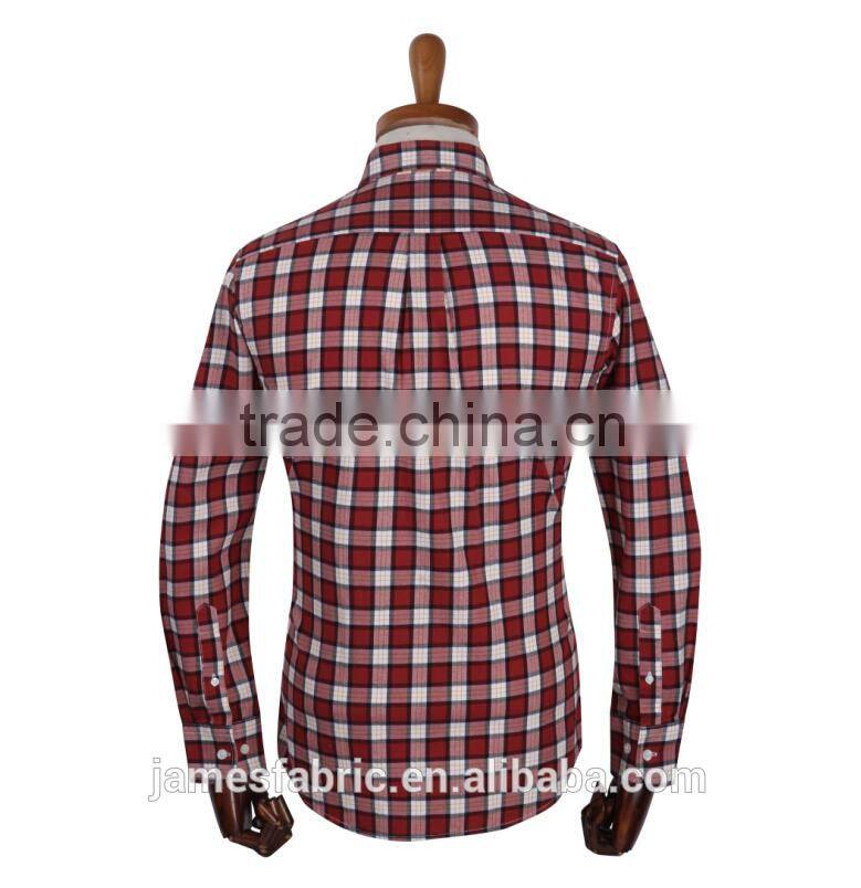 100%cotton one side brush twill check fabric