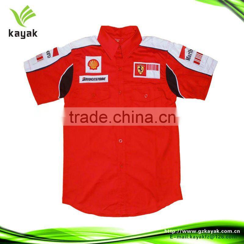 Red long sleeve motorbike racing suits/racing crew shirts