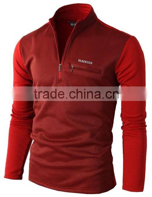 SPORT Mens Active Slim Fit Napping Athletic Neck Zip front up T-Shirts