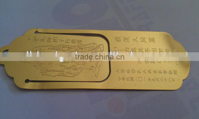cheap gold metal bookmark,custom brass bookmark,promotional metal bookmarker
