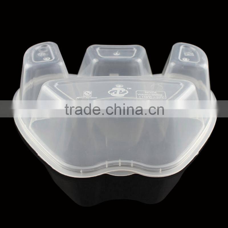 high quality plastic take-away food container with lid 1000ml apple -shape