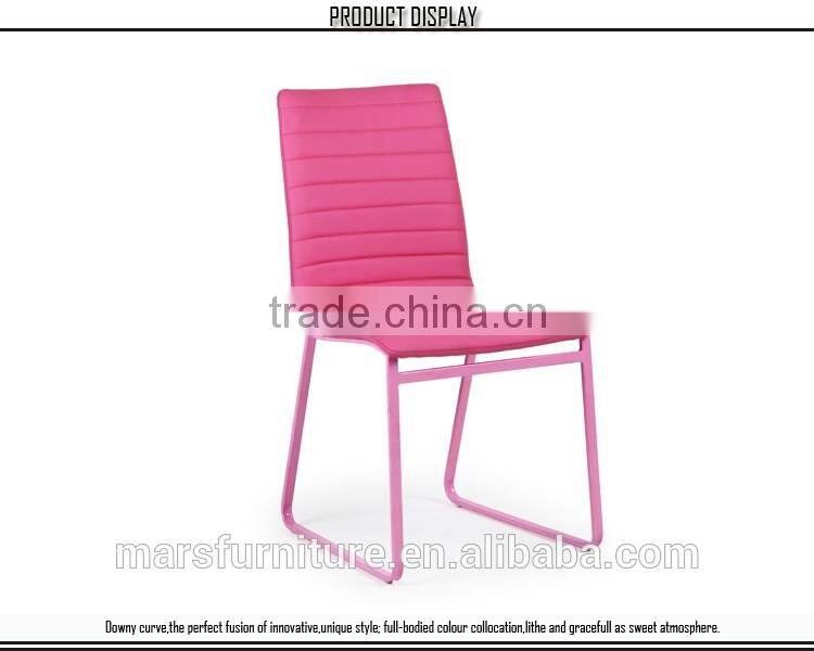 Modern pu leather white metal chairs
