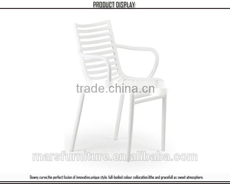 Cheap plastic dining chairs with armrest modern