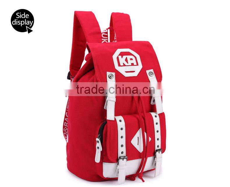 Canvas Drawstring Backpack Computer Satchel Bag Bookbag Canvas And Leather Backpack Stylish Travel Backpack Bag Multi-Colors