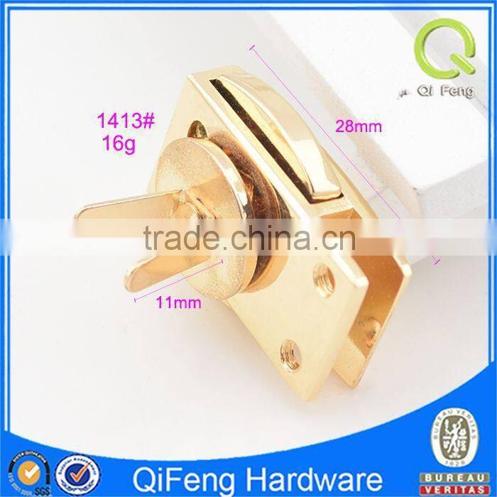 1413# diary with lock metal new design hardware bag lock gold shape