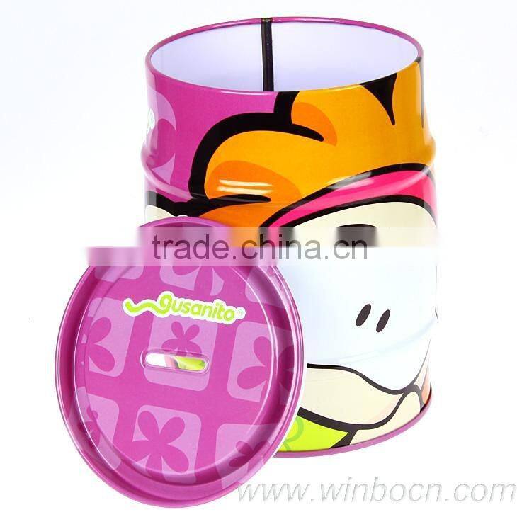 Cartoon children gift tin coin bank money bank