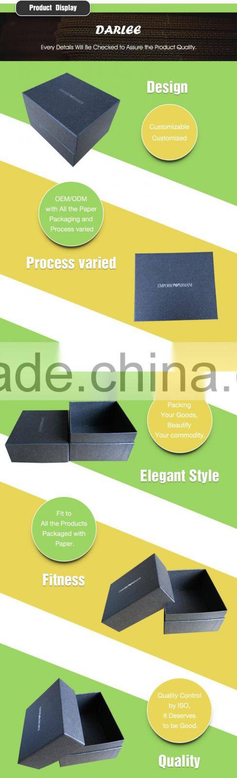 New premium custom logo printing black luxury underwear box with lids