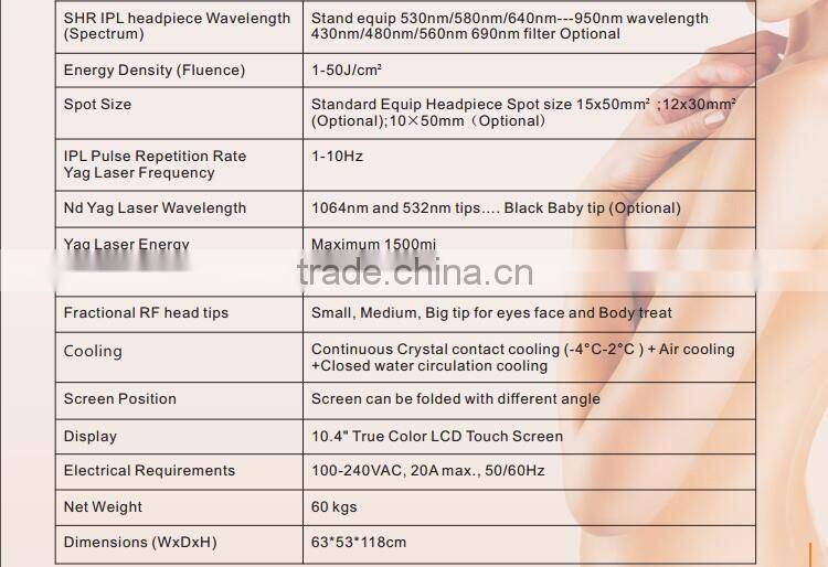 High Quality Combined Multifunctional Machine Elight IPL RF