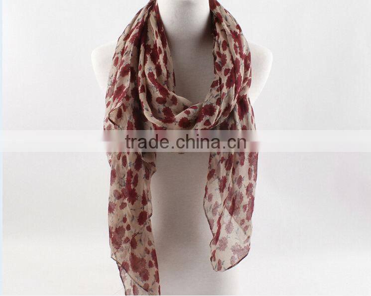 Fashion Design Women's Long Print Cotton Voile Scarf Wrap Ladies Shawl Scarves & Wrap