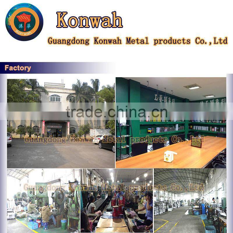 konwah round serous food tins for UN,ISO,SGS,CQC