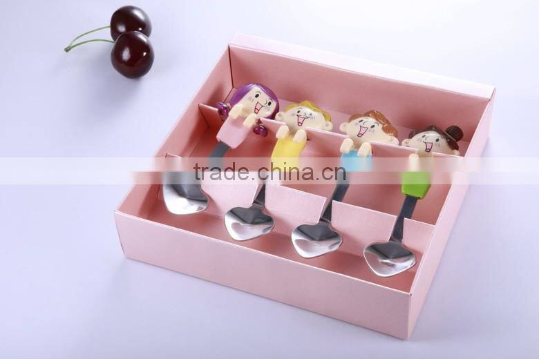 elegant design cutlery holder polyresin cutlery kid fork spoon set