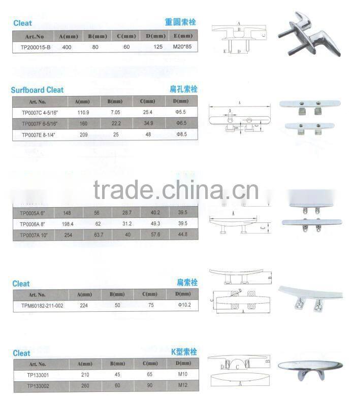 Marine rope boat cleat inox rope cleat for boat