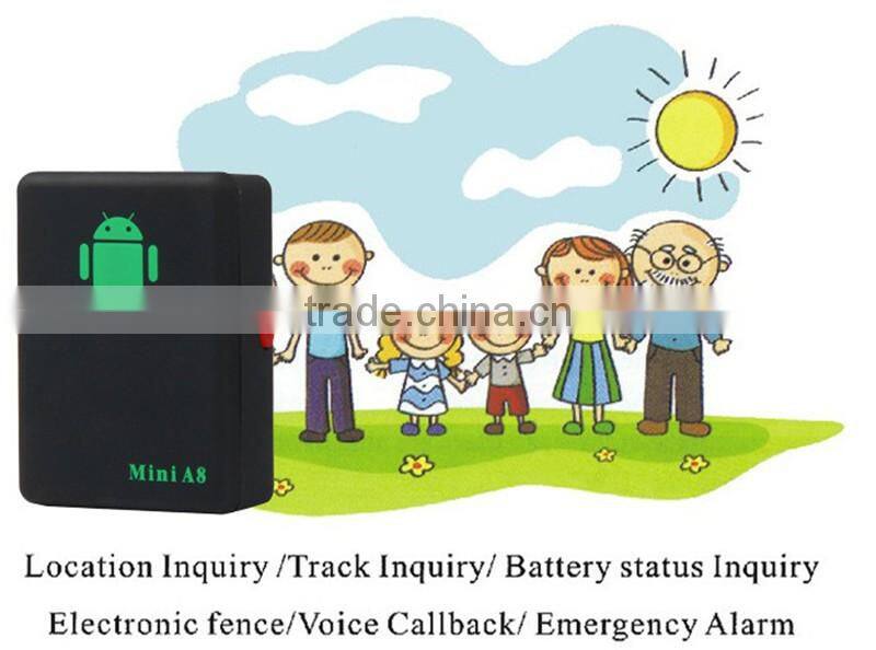wholesale small gps tracking device mini gps tracker for pets kids and cars mini A8