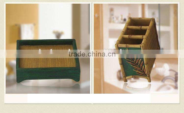 Resin leaves pattern Bathrooom Sets 6pcs bathroom accessory