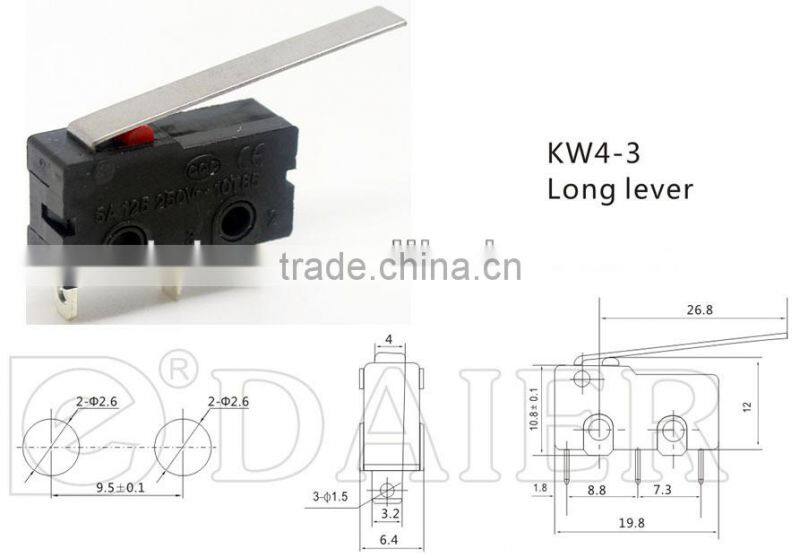 Micro switch 125v 3a KW4-Z3F