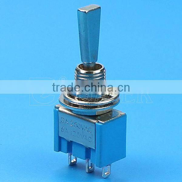 MTS-103-F1 3A 250VAC ON-OFF-ON 3 pin metal flat handle toggle switch