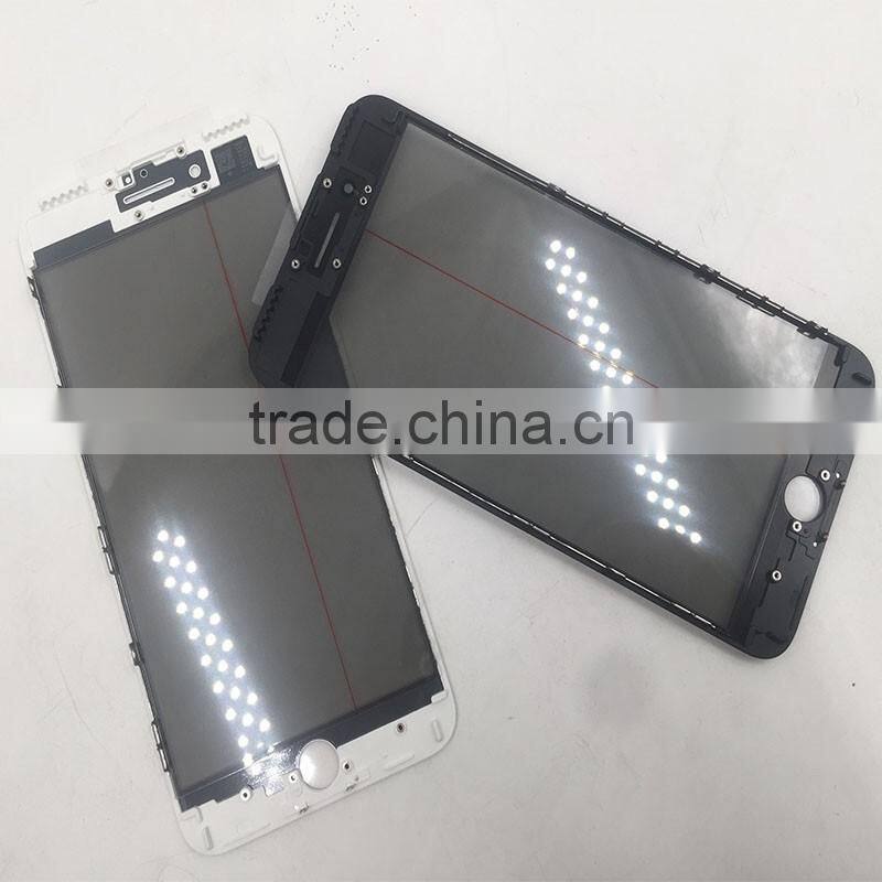 Glass Lens +Frame +oca Film+Polarizer Film for iphone 7 for 7plus glass with oca film wth bezel for refurbish lcd assemlby