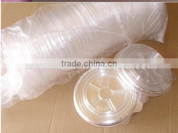 Food grade disposable plastic lid for paper bowl