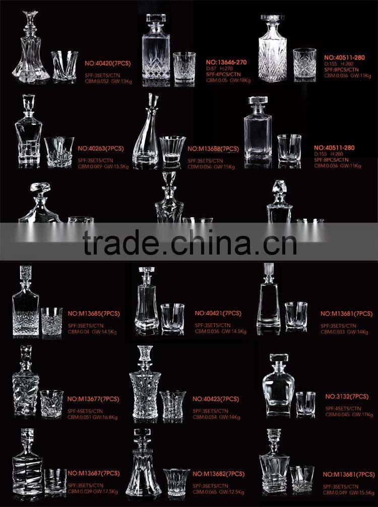 7-Piece Whiskey Decanter Set, Set of 6 Rocks Glasses and One Whiskey Decanter, Gift Boxed