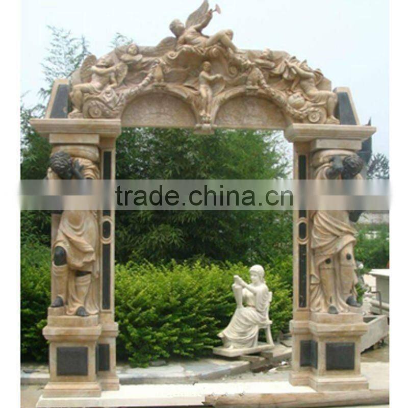 Mixed Stone Door Frame with Statues