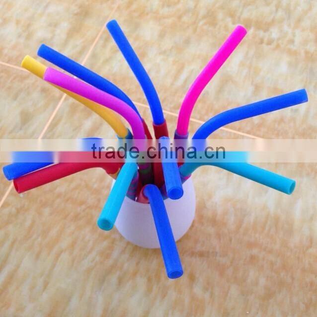Silicone glass bottle reusable drinking straw with stainless steel brush hot sell