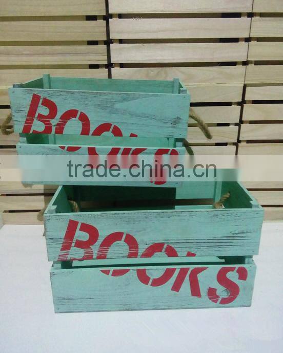 wooden books crates,printed wooden crate for book,book storage wood crates