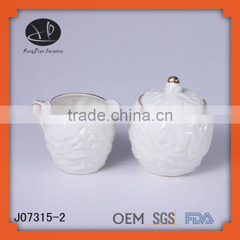 white porcelain ceramic sugar pot and milk pot,Milk Bowl Sugar Bowl